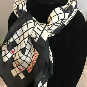 Vintage Bill Blass Graphic Silk Scarf